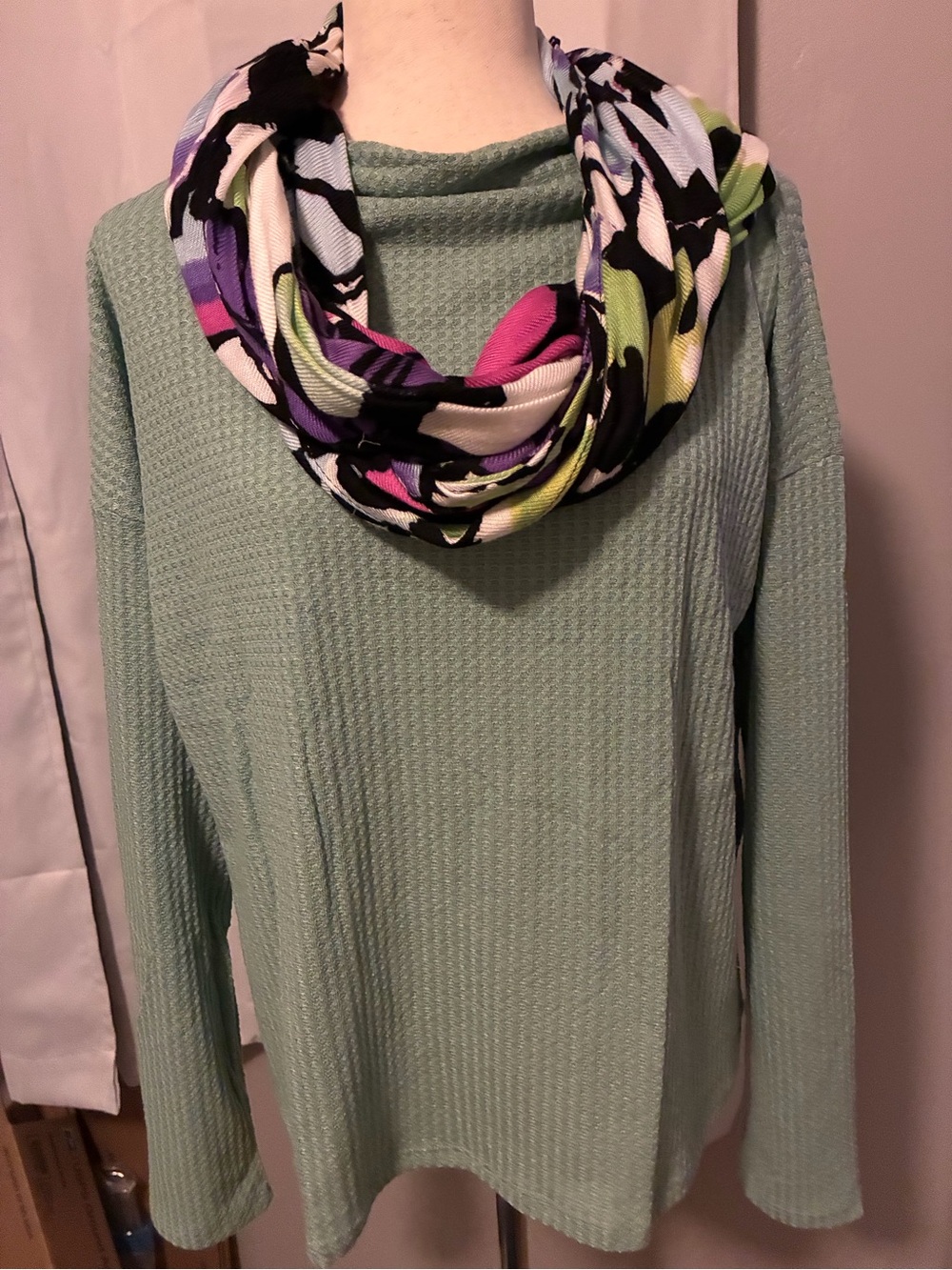 Anthropologie Sage Green Crewneck Lightweight Sweater